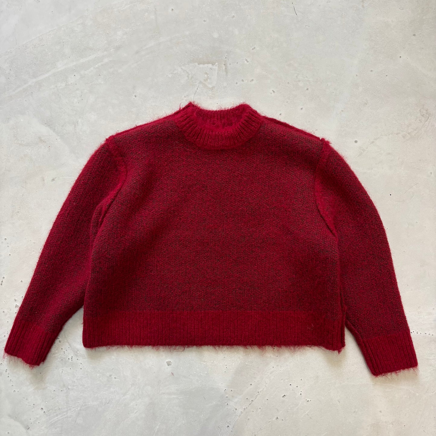 Red reversible knit