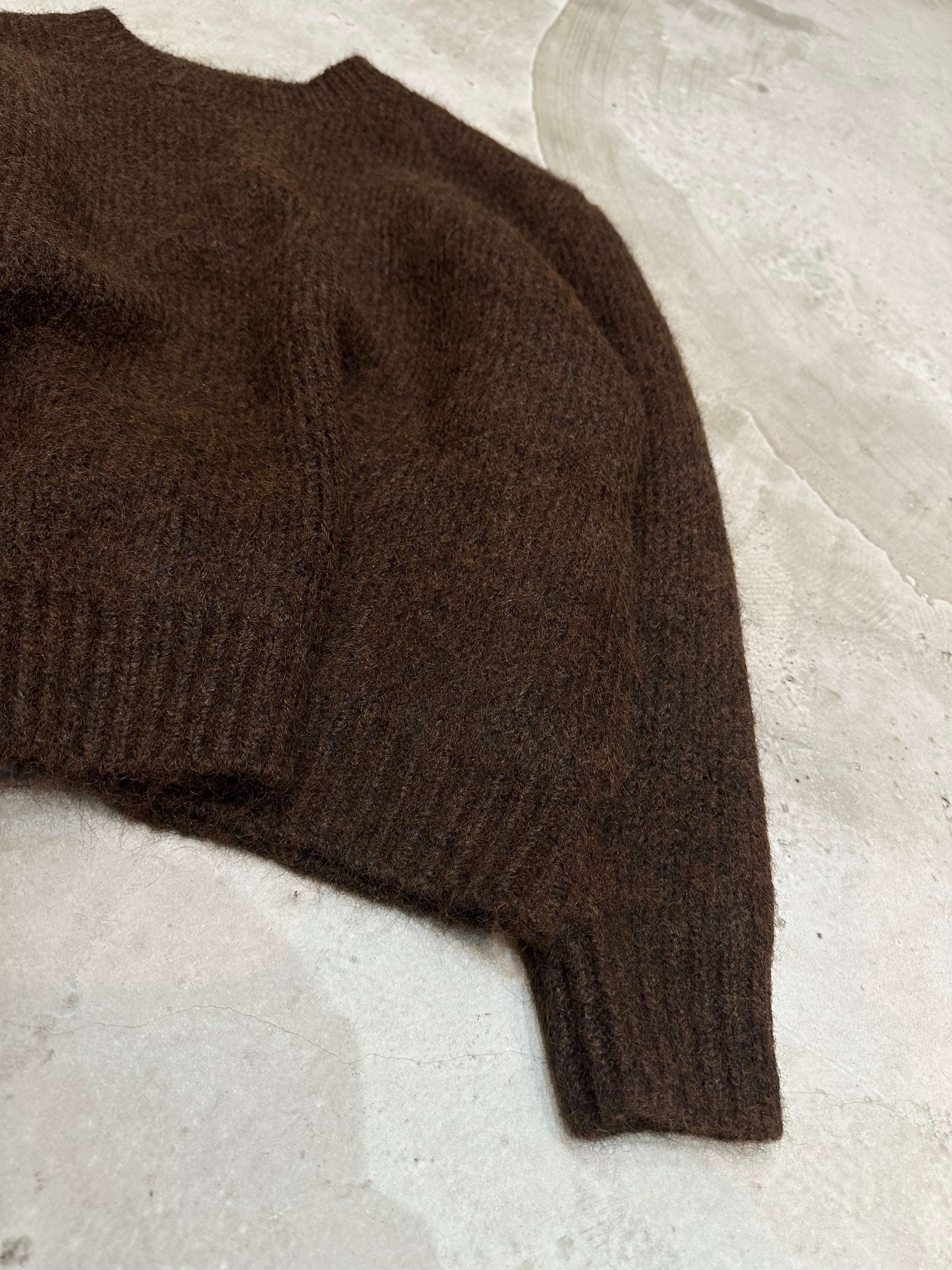 Chocolate Brown Knit Crewneck