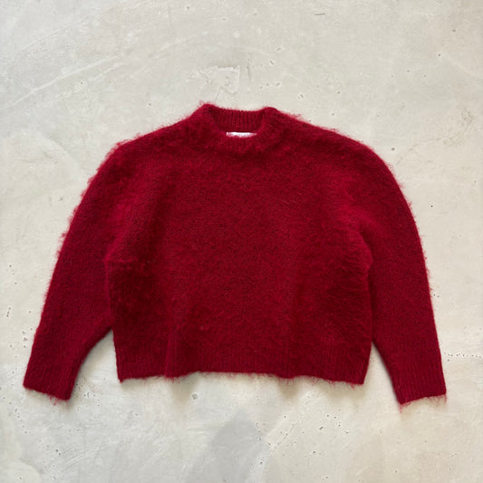 Red reversible knit