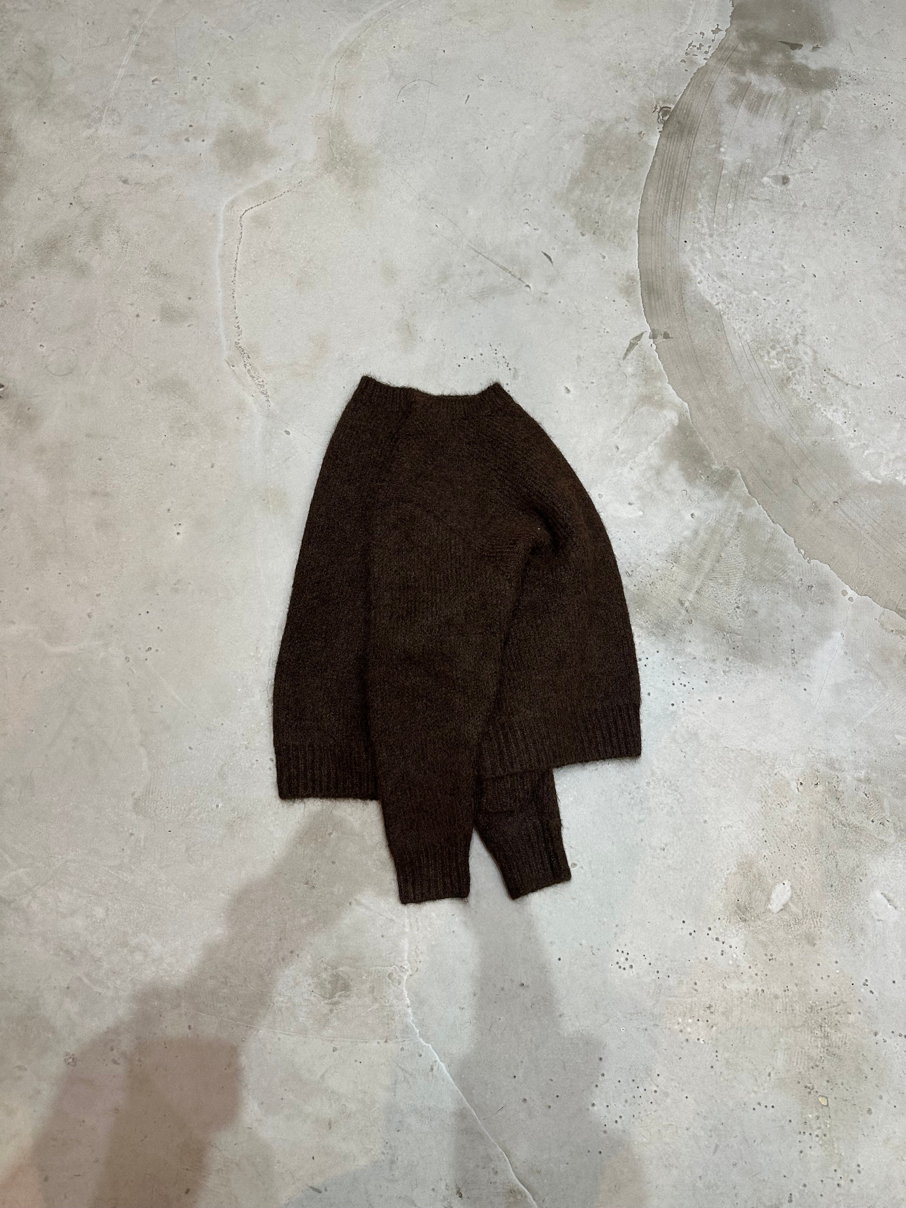 Chocolate Brown Knit Crewneck