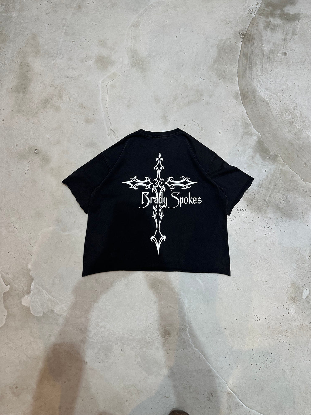 Washed Black Cross Heavyweight T-Shirt