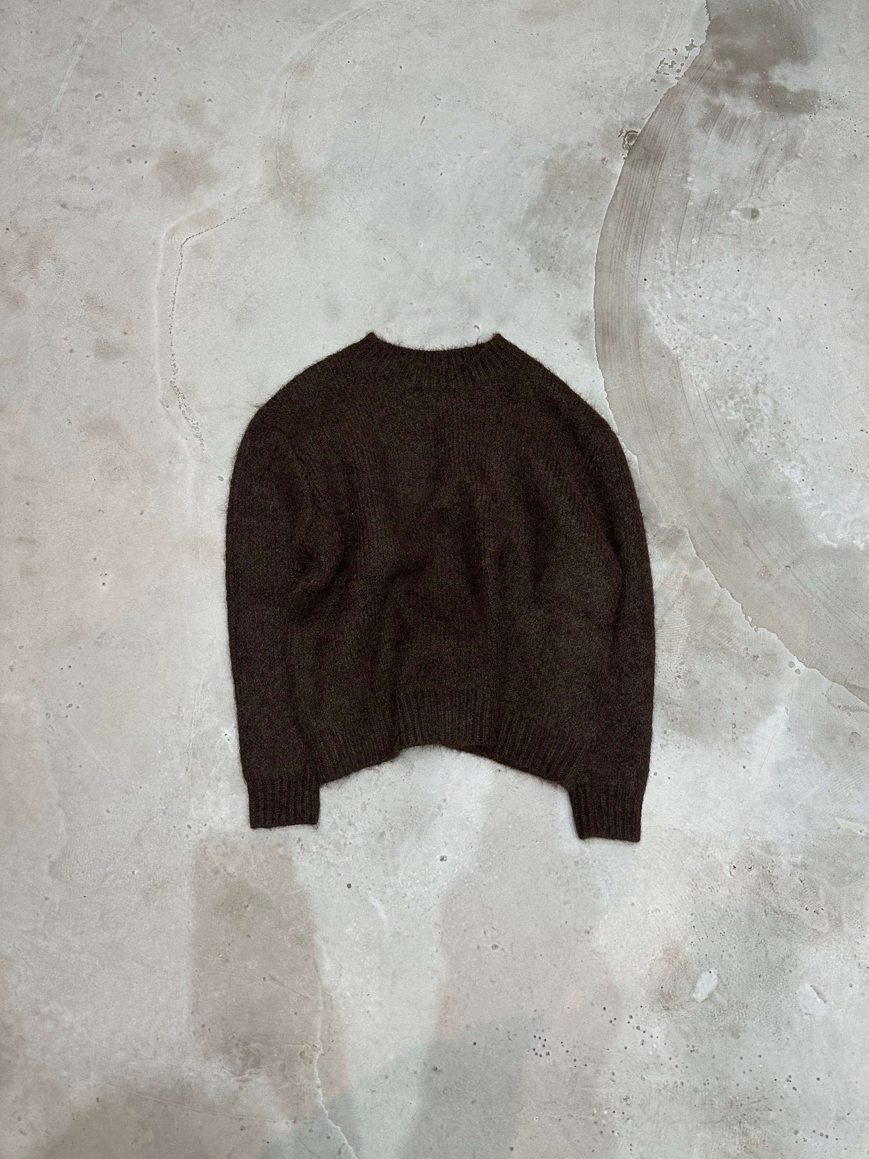 Chocolate Brown Knit Crewneck