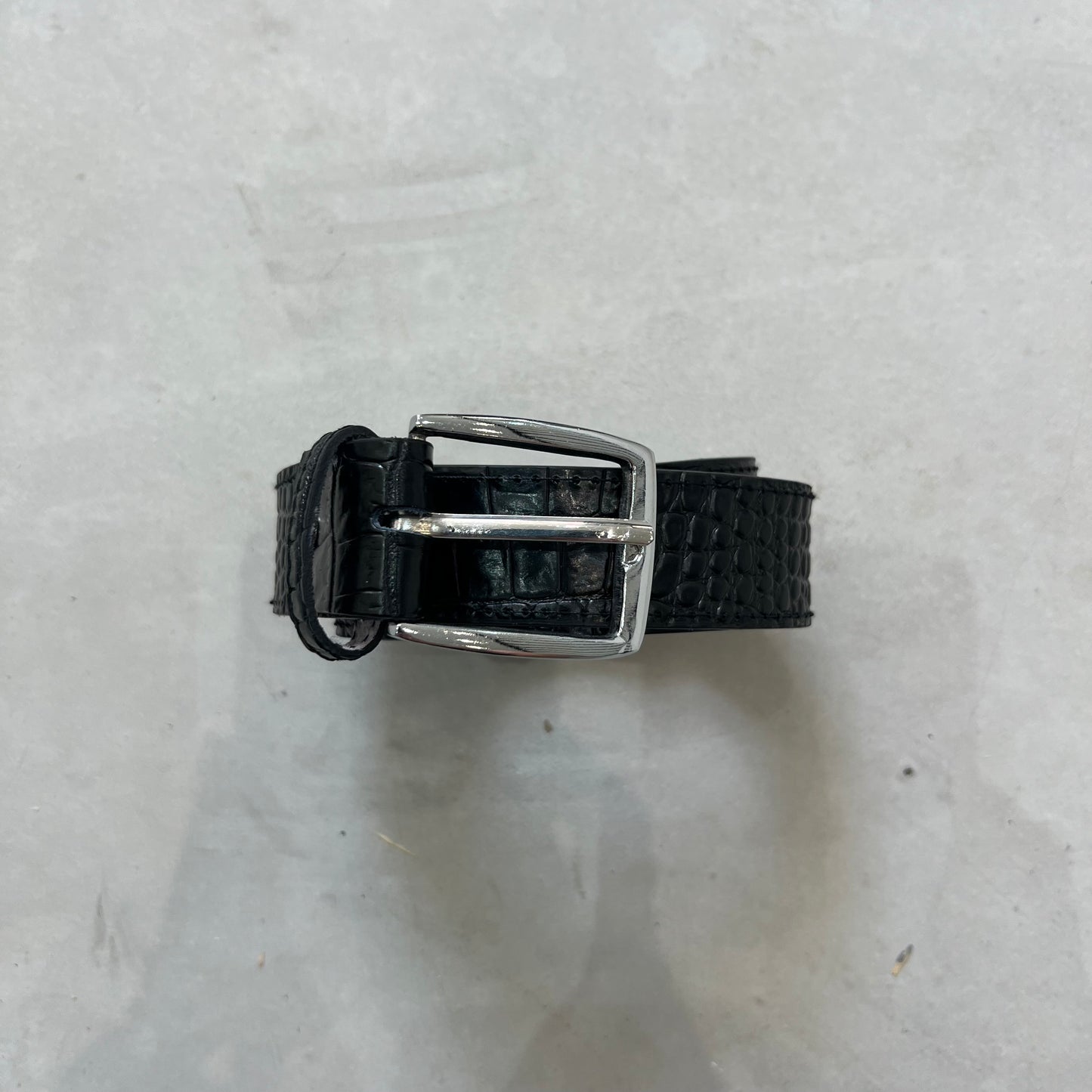Crocodile leather belt