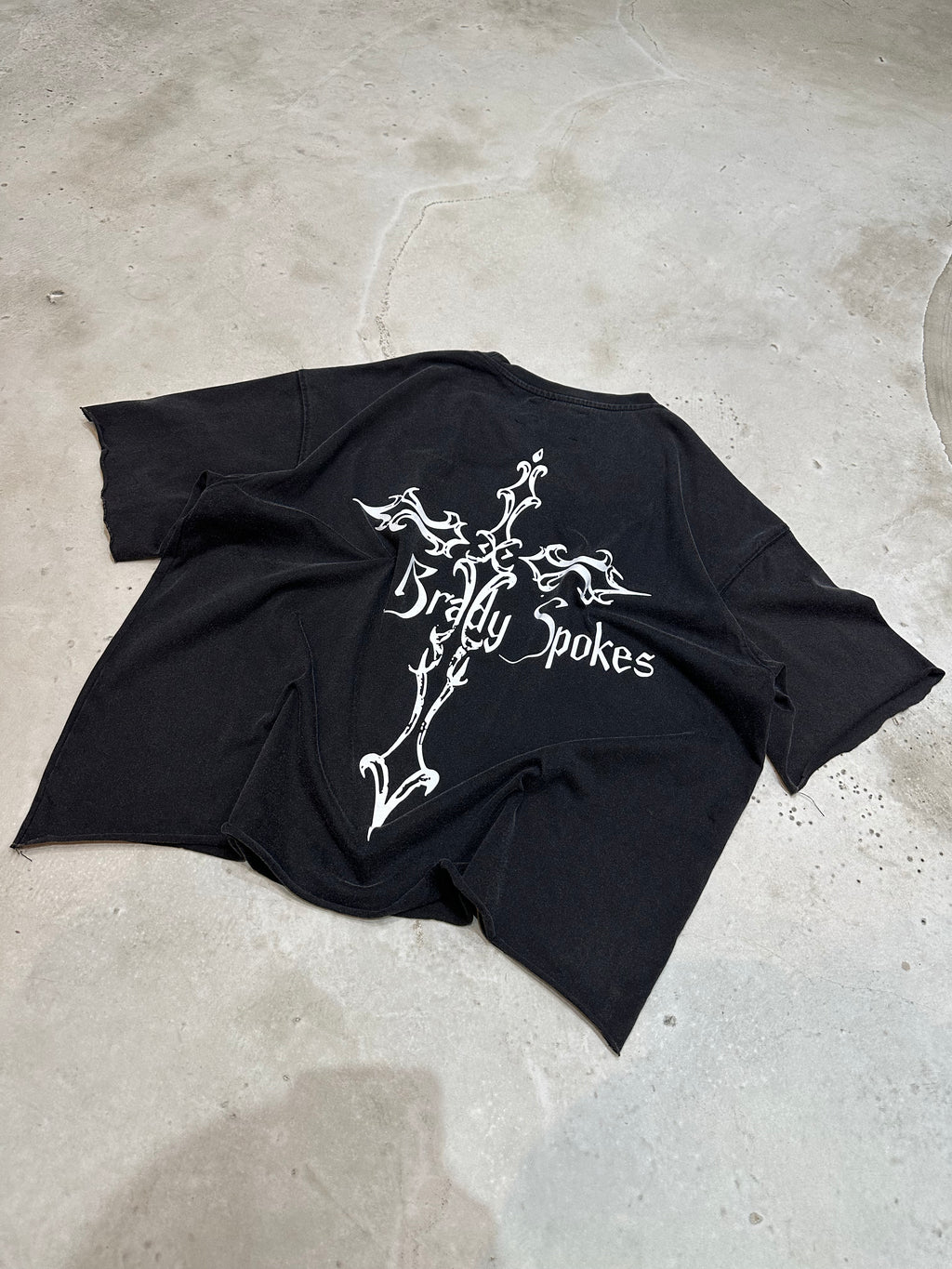 Washed Black Cross Heavyweight T-Shirt
