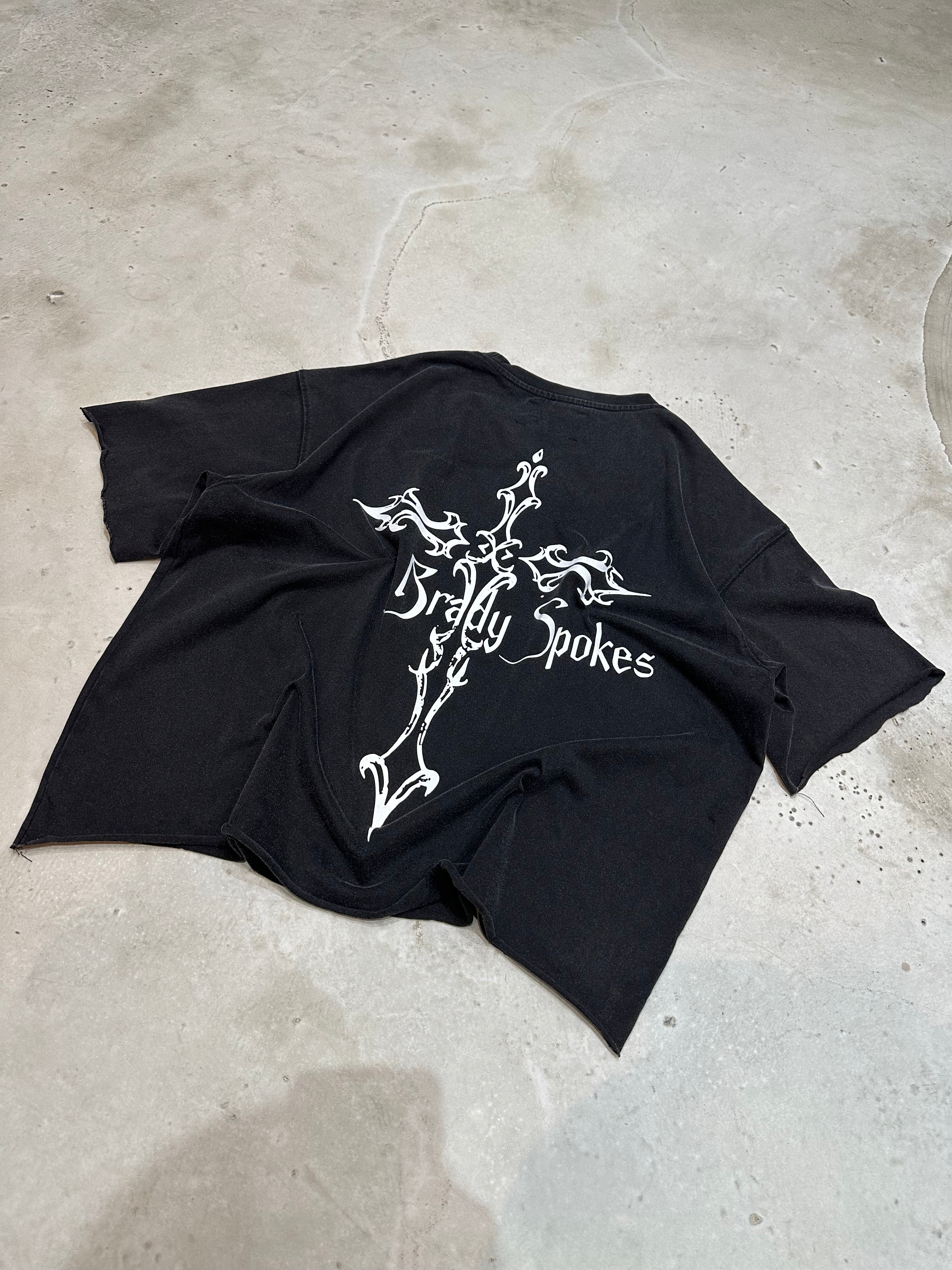 Washed Black Cross Heavyweight T-Shirt