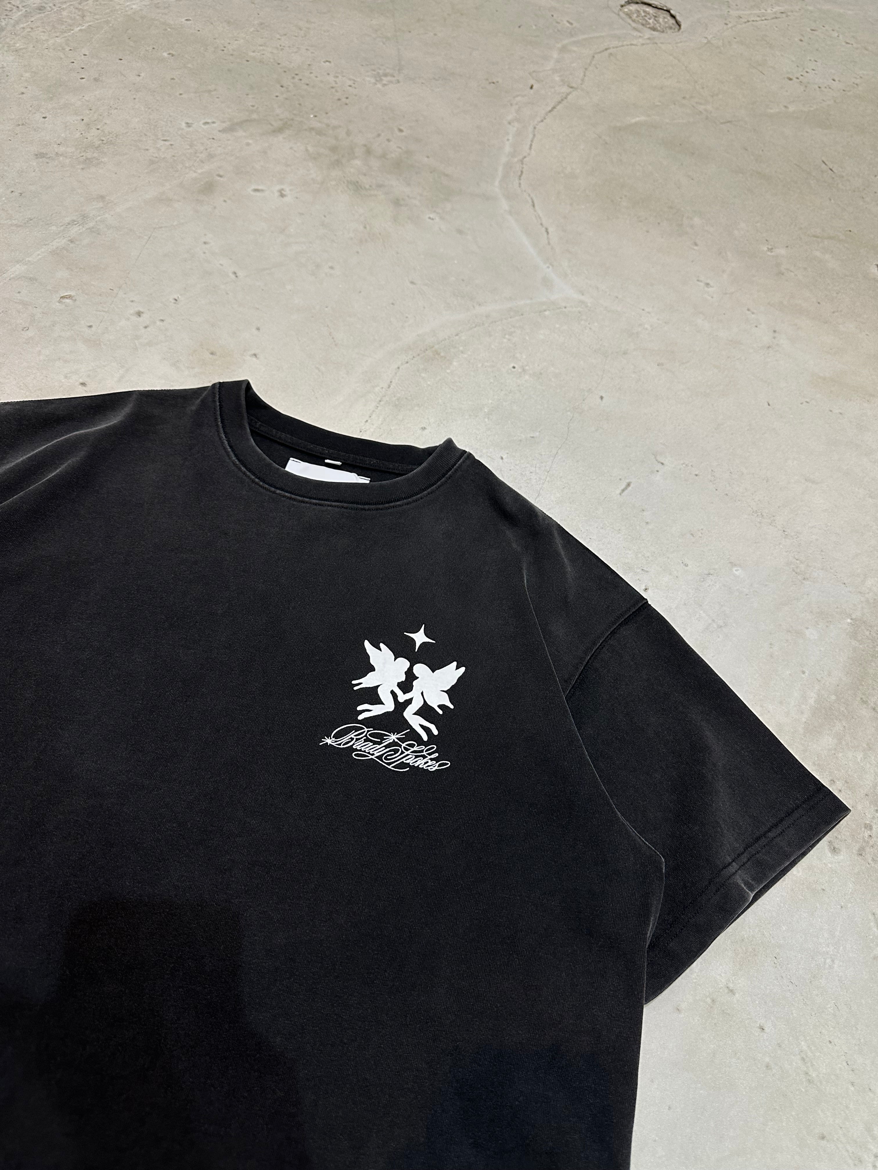 Washed Black Dancing Angels Heavyweight T-Shirt