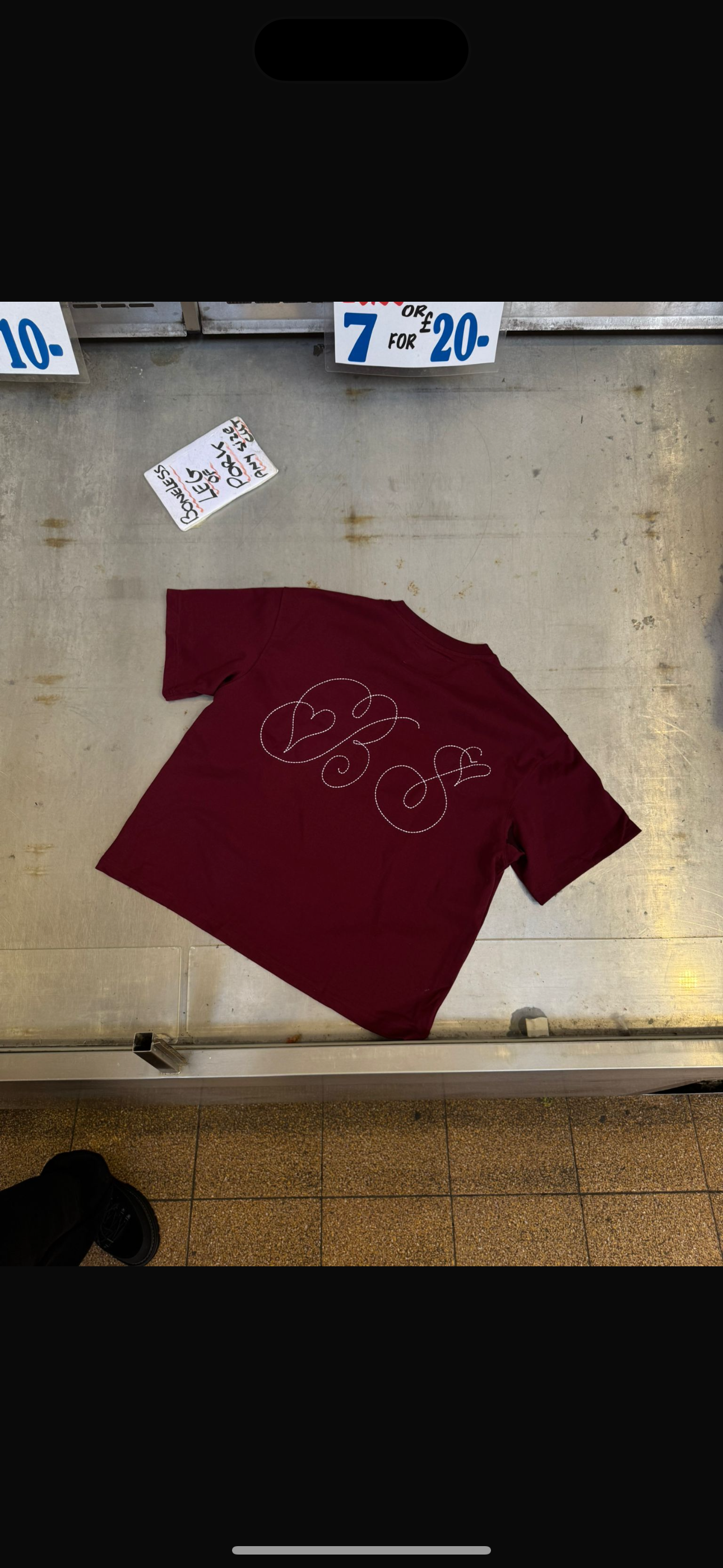 Maroon love script T-shirt